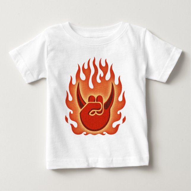 T-shirt Pour Bébé Flames de Devil Rock (Devant)