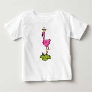 T-shirt Pour Bébé Flamingo as Princess with Crown