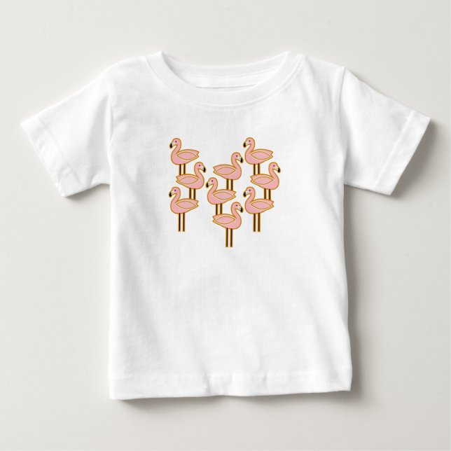 T-shirt Pour Bébé Flamingo du milieu du siècle (Devant)