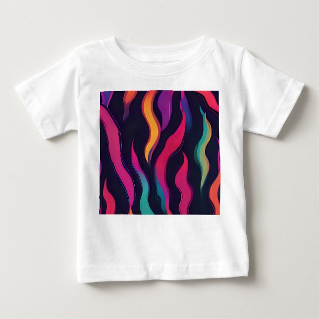 T-shirt Pour Bébé Flamme de feu néon (Devant)