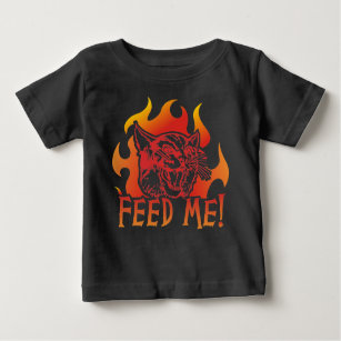 T-shirt Pour Bébé Flammes raidissantes de Hangry Cat Feed Me