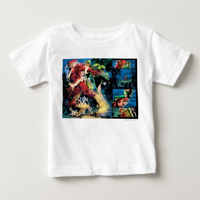 T-shirt Pour Bébé Flash and Green Lantern Panel (Devant)