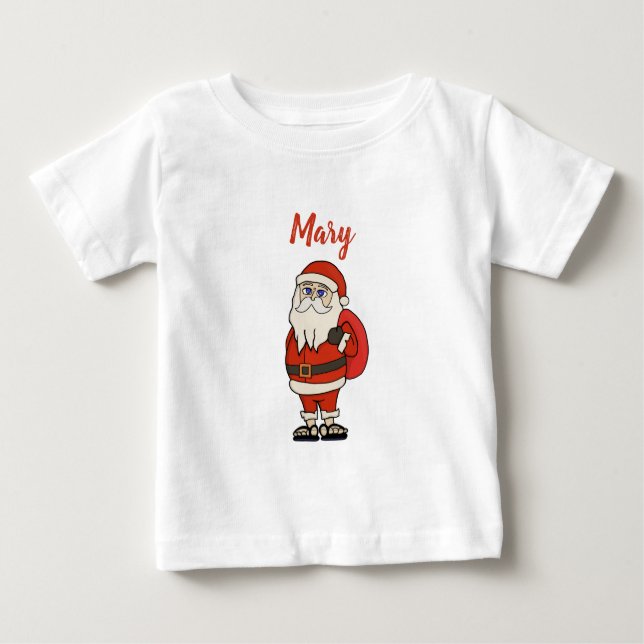 T-shirt Pour Bébé Flèches de Noël du Père Noël sur mesure (Devant)