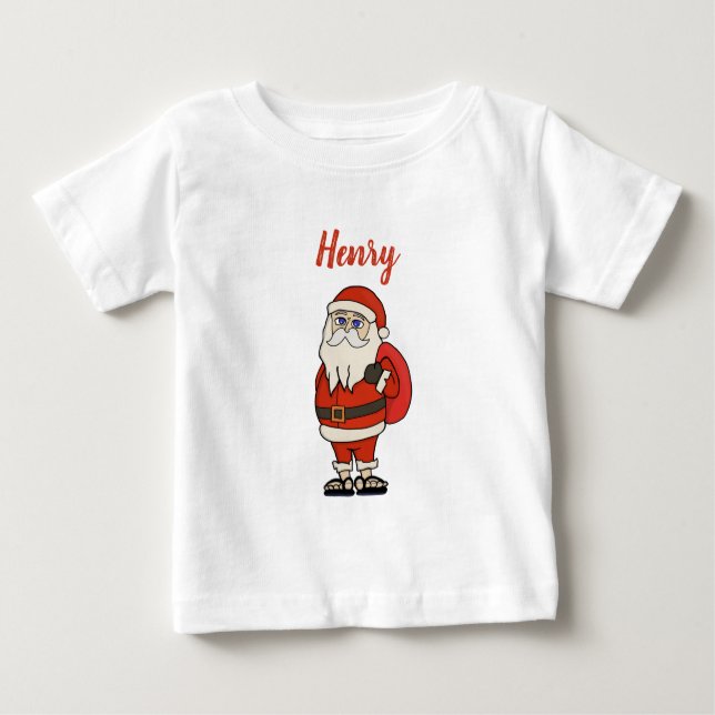 T-shirt Pour Bébé Flèches de Noël du Père Noël sur mesure (Devant)