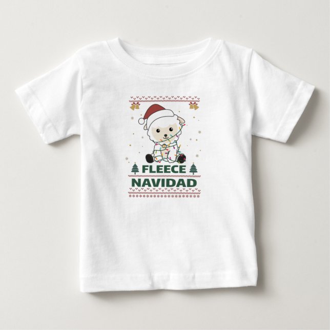 T-shirt Pour Bébé Fleece Navidad (Devant)