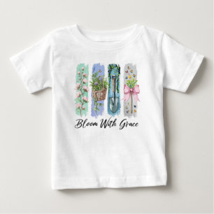 T-shirt Pour Bébé Fleur avec Grace Garden Floral Art