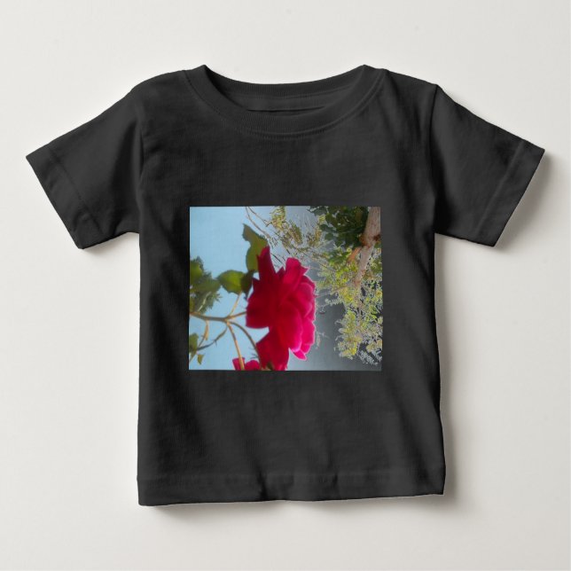 T-shirt Pour Bébé Fleur céleste : Un Rose contre le ciel (Devant)