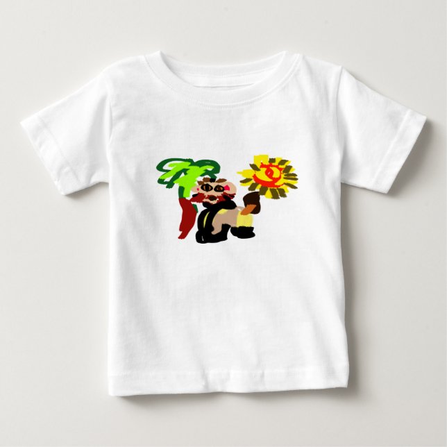 T-shirt Pour Bébé Fleur chaude de lion  (Devant)