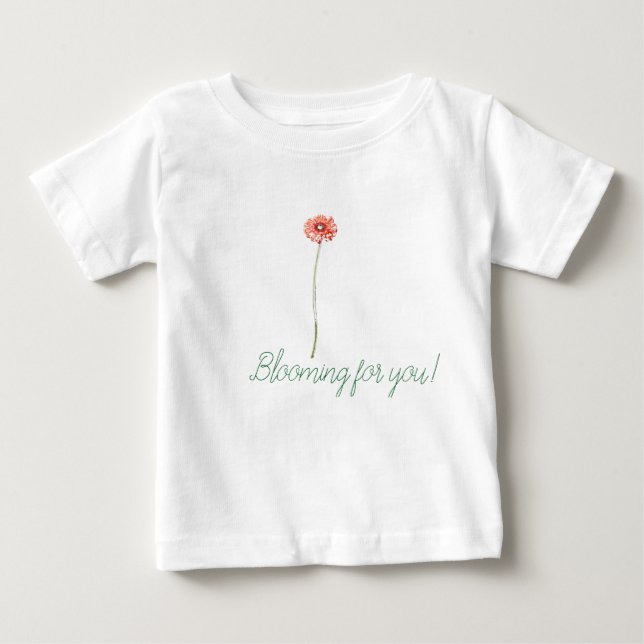 T-shirt Pour Bébé Fleur de Gerbera Rouge Pâle (Devant)
