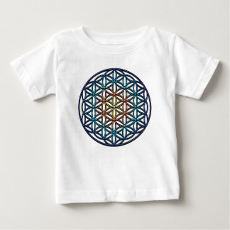 T-shirt Pour Bébé Fleur de la vie (gradient bleu jaune-orange)
