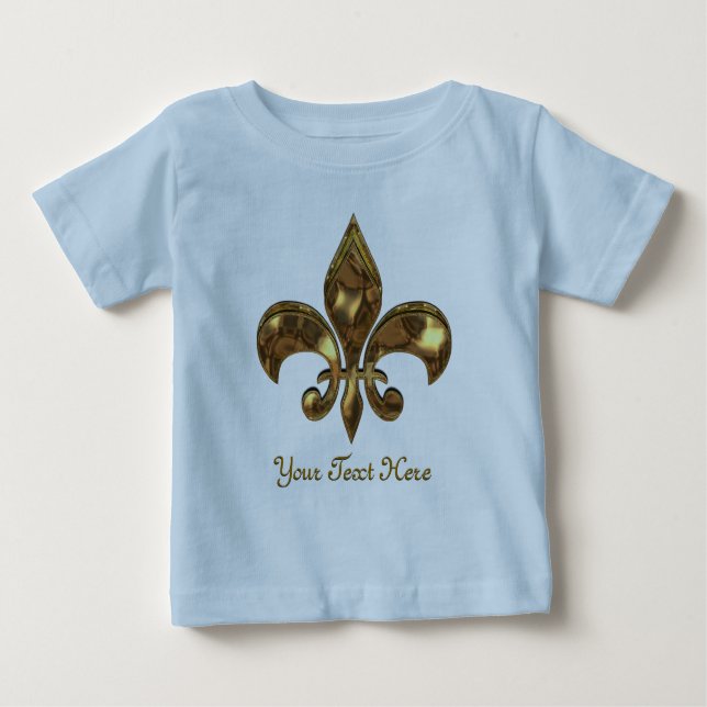 T-shirt Pour Bébé Fleur de lis personnalisable pour bébé (Devant)