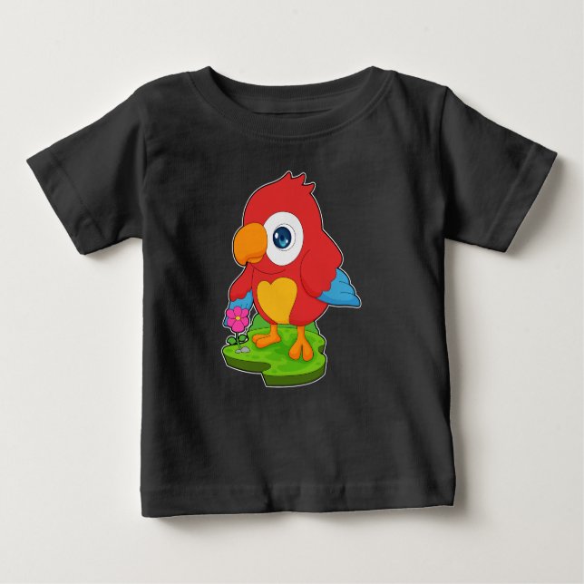 T-shirt Pour Bébé Fleur de perroquets (Devant)