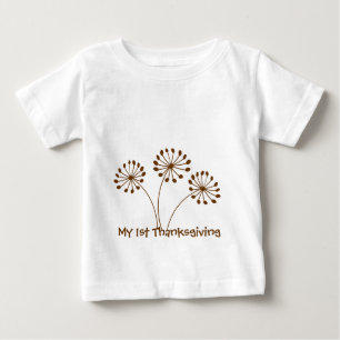 T-shirt Pour Bébé Fleur de pissenlit abstrait marron