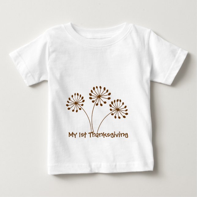 T-shirt Pour Bébé Fleur de pissenlit abstrait marron (Devant)
