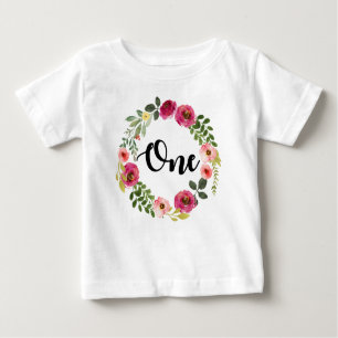 T-shirt Pour Bébé Fleur de premier anniversaire