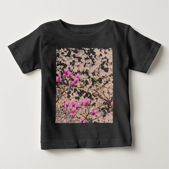 T-shirt Pour Bébé Fleur de printemps rose pourpre en floraison (Devant)