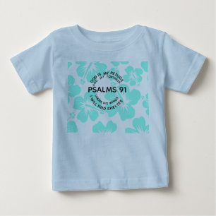 T-shirt Pour Bébé Fleur de psaumes 91 à la menthe 