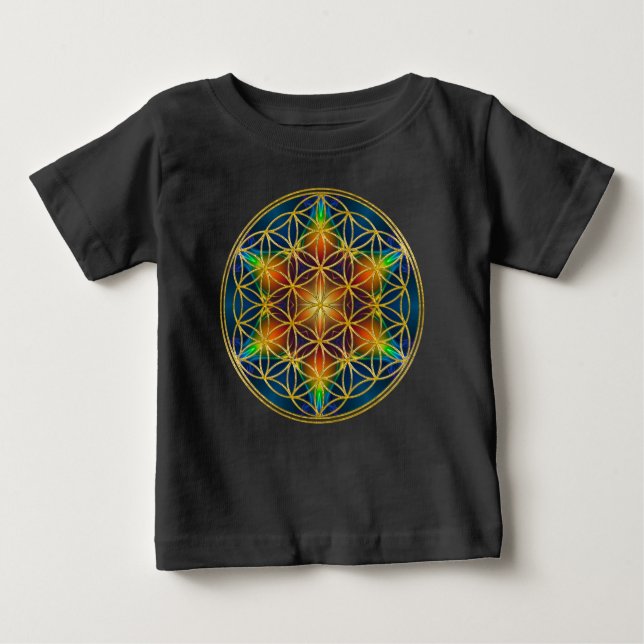 T-shirt Pour Bébé FLEUR DE VIE - Fleur Fractale 1 (Devant)