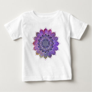 T-shirt Pour Bébé Fleur de Vie - Galaxie de Style Vintage Espace 1