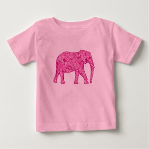 T-shirt Pour Bébé Fleur éléphant - T-shirt bébé rose fuchsia