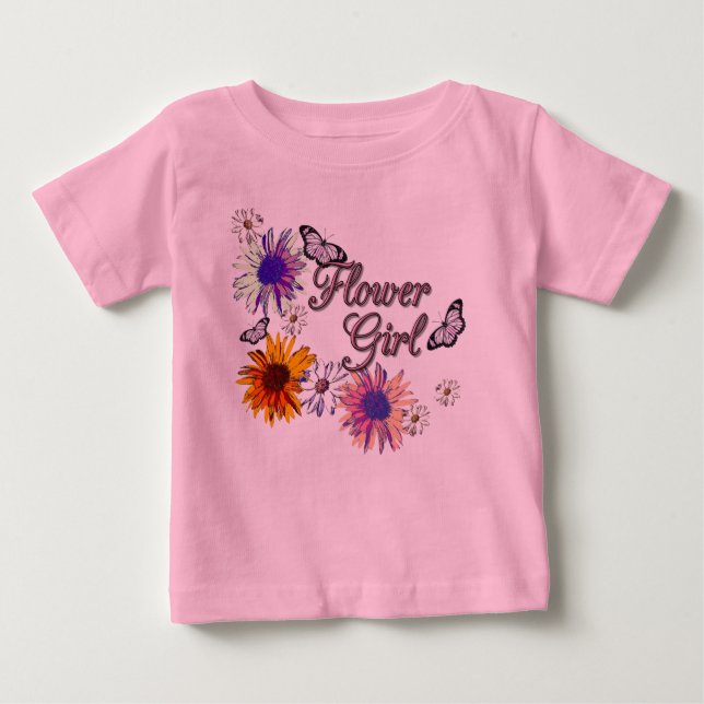 T-shirt Pour Bébé Fleur fille (Devant)