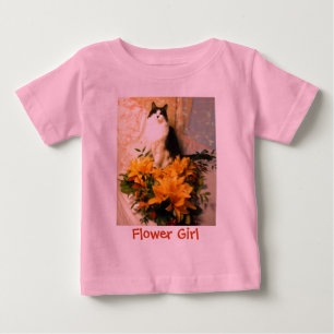 T-shirt Pour Bébé Fleur Fille Kitty Chat