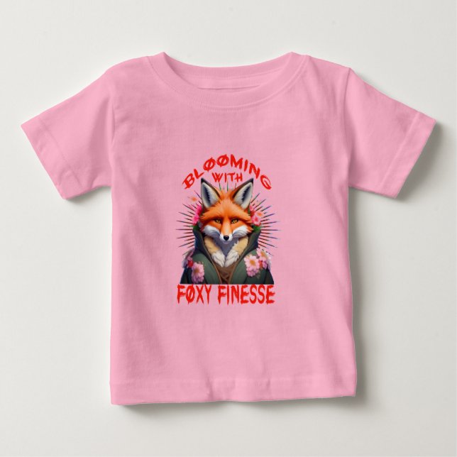 T-shirt Pour Bébé Fleur Fox Mode esthétique (Devant)