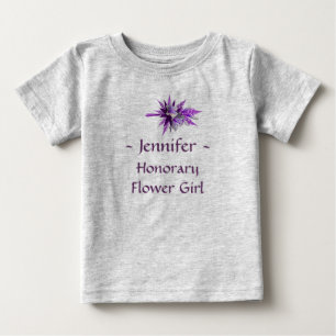 T-shirt Pour Bébé Fleur honoraire avec nom Purple Lily Bouquet (b