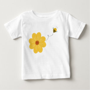 T-shirt Pour Bébé Fleur jaune de l'abeille de bosse