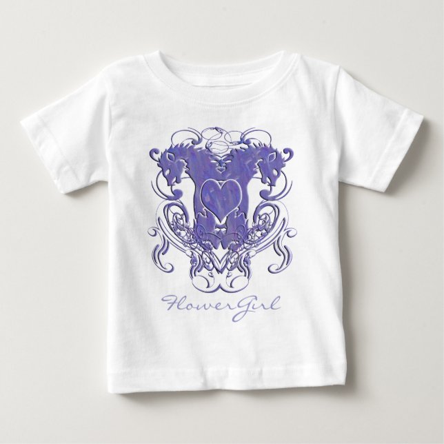 T-shirt Pour Bébé Fleur Mariage Renaissance Ruffle fille (Devant)