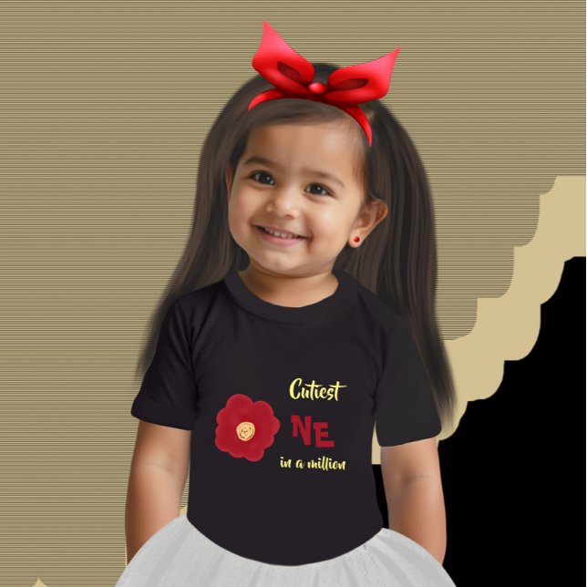 T-shirt Pour Bébé Fleur rouge (Créateur téléchargé)