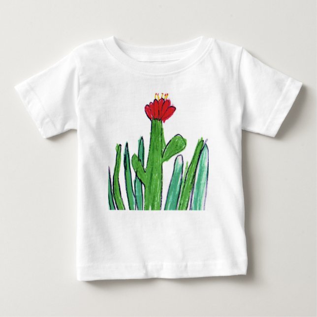 T-shirt Pour Bébé Fleur rouge dans l'herbe (Devant)