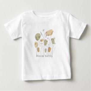T-shirt Pour Bébé Fleurir doucement - L'art en ligne minimaliste de