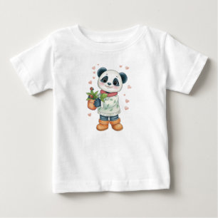 T-shirt Pour Bébé Fleuriste Panda