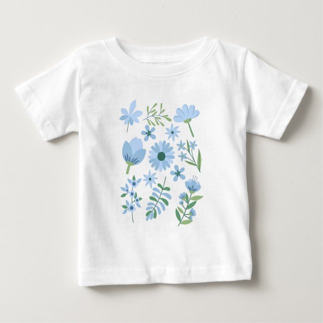 T-shirt Pour Bébé Fleurs (Devant)