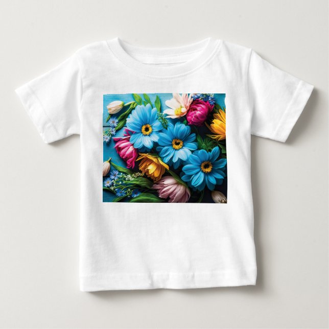 T-shirt Pour Bébé Fleurs colorées (Devant)