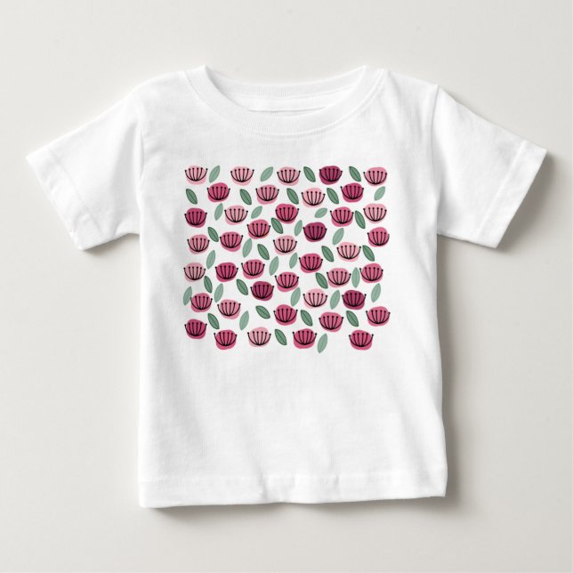 T-shirt Pour Bébé Fleurs de Coupe Scandi (Devant)