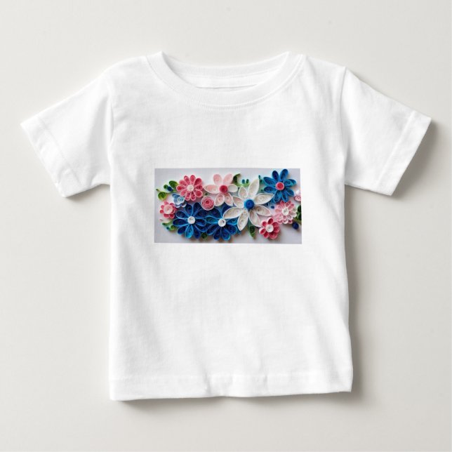 T-shirt Pour Bébé "Fleurs de découpe de papier lunaire" (Devant)
