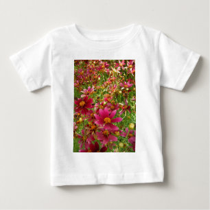 T-shirt Pour Bébé Fleurs de marguerite rose et jaune brillantes
