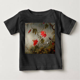 T-shirt Pour Bébé Fleurs de passion avec tête de colibris
