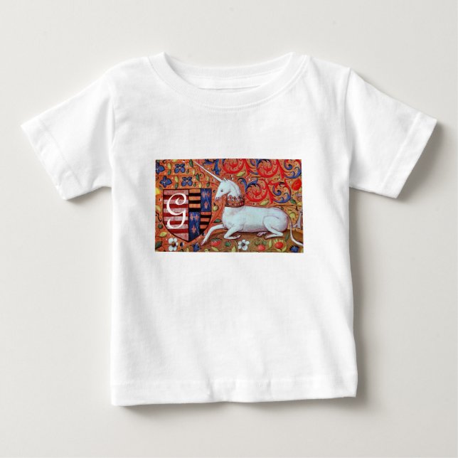 T-SHIRT POUR BÉBÉ FLEURS D'IMAGINAIRE ET D'UNICORNE, MOTIFS FLORAUX  (Devant)