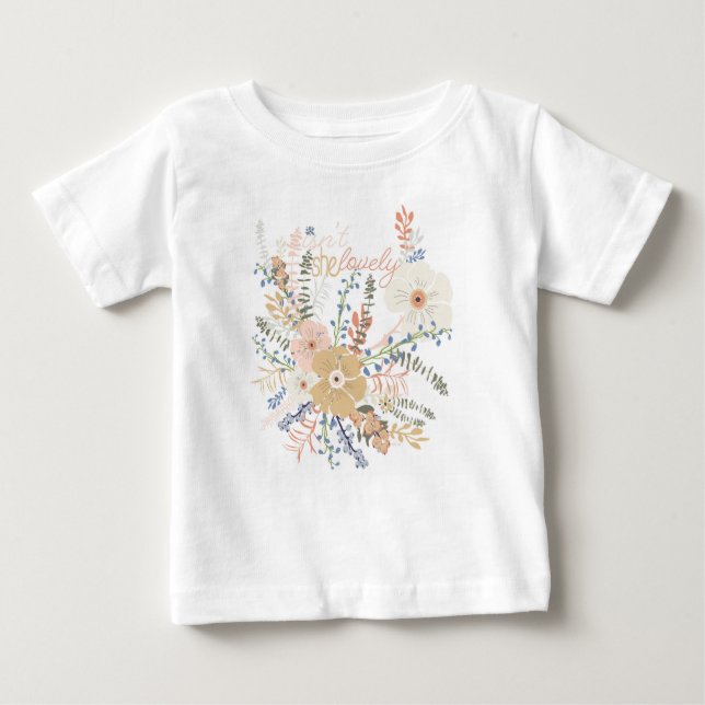 T-shirt Pour Bébé Fleurs Élégantes Citation Féminine (Devant)