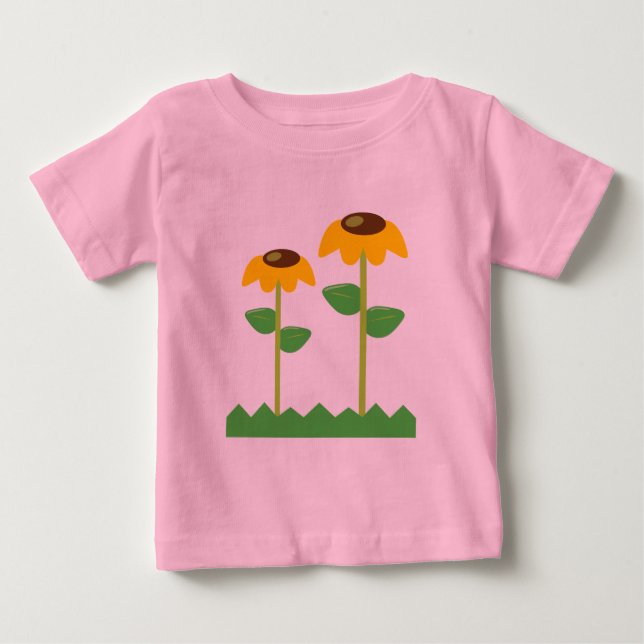 T-shirt Pour Bébé Fleurs jaunes (Devant)