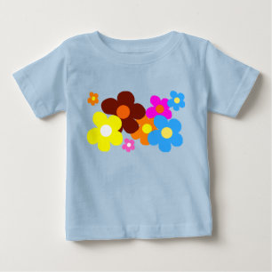 T-shirt Pour Bébé Fleurs Jollies Bleu Clair