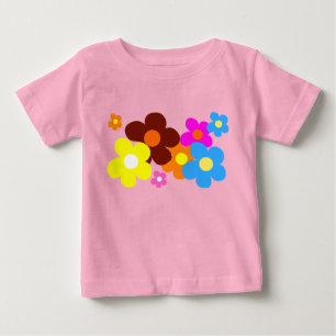 T-shirt Pour Bébé Fleurs joyeuses rose pastel