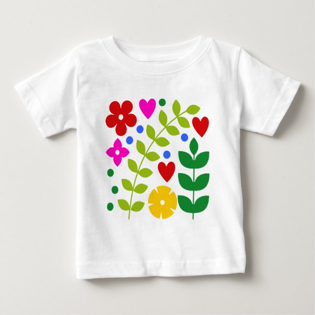 T-shirt Pour Bébé Fleurs lunatiques (Devant)