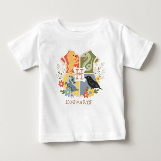 T-shirt Pour Bébé Fleurs Magiques Blason HOGWARTS™ (Devant)