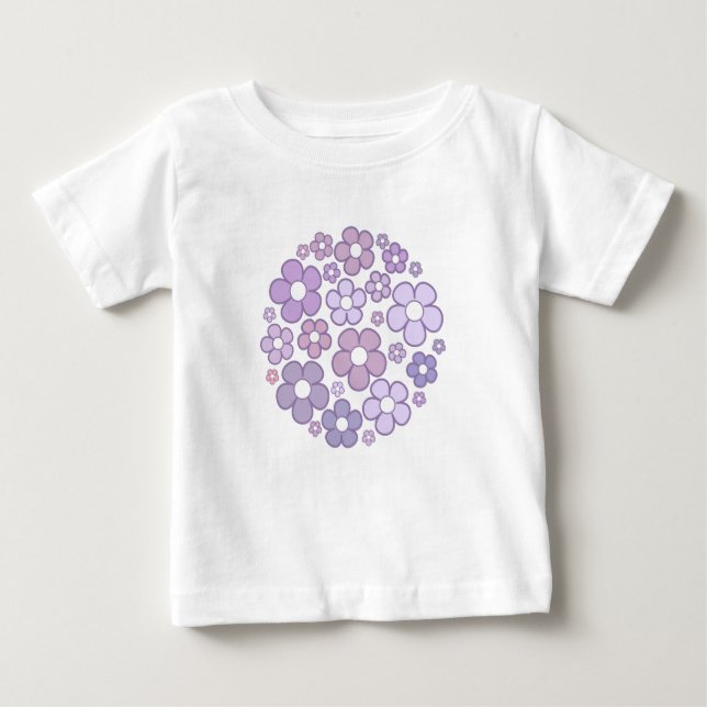 T-shirt Pour Bébé Fleurs mignonnes violettes (Devant)