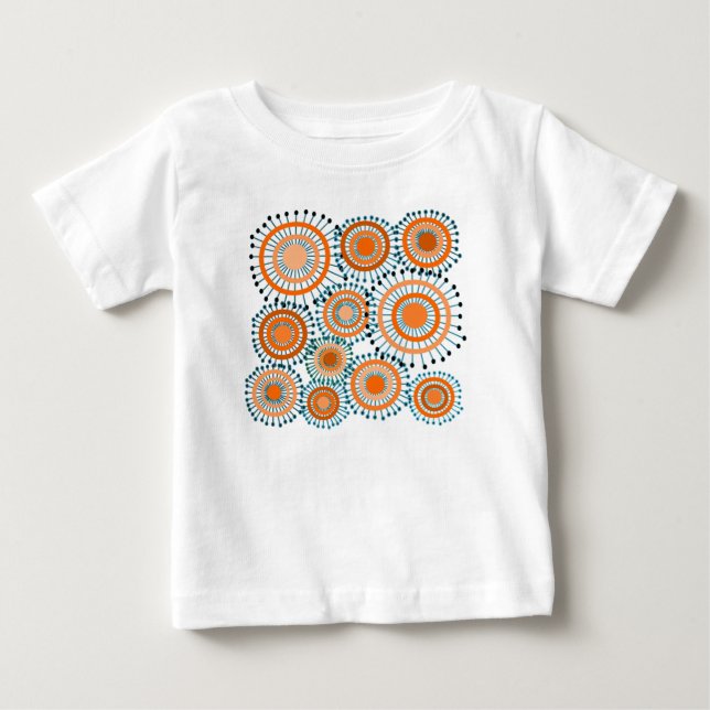 T-shirt Pour Bébé Fleurs orange (Devant)
