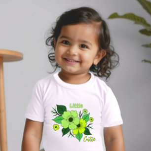 T-shirt Pour Bébé Fleurs vertes